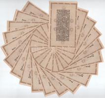 1946. 10.000AP (20x) sorszámkövetők, vízjeles papíron "D39 88.326 - D39 88.345" T:AU
Adam...