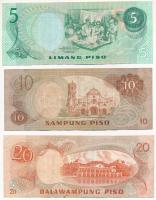 Fülöp-szigetek DN (1978-1985) 5P + 10P + 20P T:F
Philippines ND (1978-1985) 5 Piso + 10 Piso + 20 P...