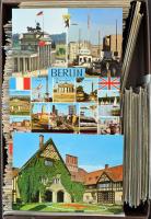 Kb. 900 db MODERN postatiszta külföldi város képeslap dobozban