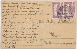 1926 Debrecen, Debreczeni Első Takarékpénztár palotája, Kontsek Kornél üzlete, villamos. Vasúti leve...