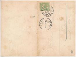 1909 Orsova, Vaskapu. 2-részes kinyitott panorámalap / Eisernes Thor / Portile de Fier. 2-tiled fold...