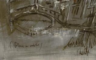 Rubint Ávrahám Péter (1958-): Velencei részlet, 2004. Vegyes technika, karton, jelzett, 117×85 cm. K...