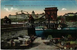 1920 Budapest, Lánchíd, Királyi vár, pesti rakpart (EB)