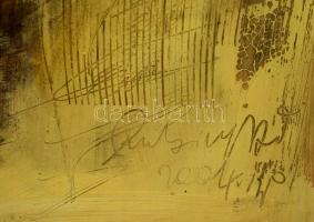 Rubint Ávrahám Péter (1958-): Városrészlet, 2004. Vegyes technika, nyomat, karton, jelzett, 118×85 c...