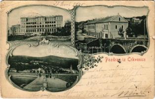 Crikvenica, Cirkvenica; Hotel Bedenk and Nadvojvodi Josipu. Art Nouveau, floral (szakadás / tear)