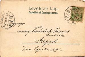 1902 Fiume, Rijeka; Molo Strasse / port, steamships (small tear)