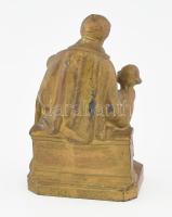 Kalazanci Szent József szobra. Bronzírozott ón, jelzett, kopással, m: 11 cm