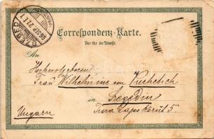 1896 (Vorläufer) Eszék, Essegg, Osijek; Stiftsgarten, Stift, Risenburg, 1000 Jähr. Eiche / church, c...