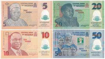 Nigéria 2009. 5N + 2011. 10N + 2007. 20N + 2010. 50N "Nigéria függetlenségének 50. évfordulója" T:UNC Nigeria 2009. 5 Naira + 2011. 10 Naira + 2007 20 Naira + 2010. 50 Naira "50th anniversary of Nigeria's Independence" C:UNC