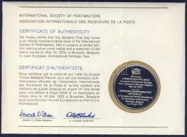 Belgium 1975. "Európai Építészeti Örökség éve" a Postamesterek gondozásában kiadott Ag eml...