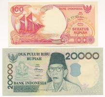 Indonézia 1992. 100R + 1998. 20.000R T:AU,XF Indonesia 1992. 100 Rupiah + 1998. 20.000 Rupiah C:AU,XF Krause P#138, P#127