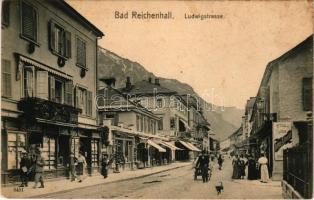 1909 Bad Reichenhall, Ludwigstrasse / street, shop of Anton Albrecht (EK)