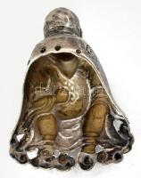 Antik ezüst (Ag) kínai ünnepi fiúsapka [Tiger hat] dísz. cca 19. sz. vége, jelzés nélkül, Shou Lao f...