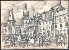 Durkó Gábor (1916-2003), össz. 10 db mű: Női aktok, városképek stb. Klf. technikák (monotípia, ceruz...