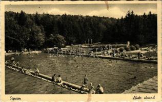 1939 Sopron, Lövér strand, fürdőzők (fl)