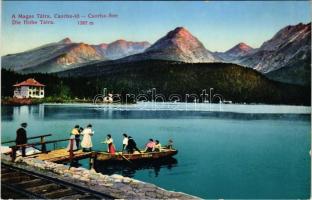 Tátra, Magas-Tátra, Vysoké Tatry; Csorba-tó, GIZELLA csónak / Csorba-See / Strbské pleso / lake, rowing boat