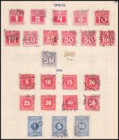 Ausztria maradvány gyűjtemény 1854-től az 1930-as évekig, 20 db részben előnyomott, részben kézzel r...