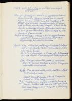 cca 1964-1974 Brigádnapló, "Béke" villanyszerelő brigád, sok bejegyzéssel, beragasztott ké...