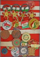 Vegyes 28db-os javarészt magyar szocialista jelvény és kitűző lot a 20. századból, közte 1978. "Forradalmi Ifjúsági Napok 1848-1978" + "Forradalmi Ifjúsági Napok 1919-1978" + "Forradalmi Ifjúsági Napok 1945-1978" (3xklf) részben festett bronz lemezkitűzők (51mm) T:jó állapotban