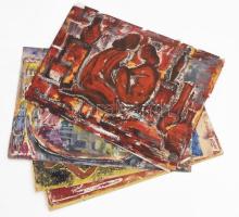 Durkó Gábor (1916-2003), össz. 8 db mű: Ülő női aktok, portrék, városképek és utcarészletek. Klf. technikák (filctoll, golyóstoll, ceruza stb.), papír, részben jelzett, részben lapszéli sérülésekkel, 30x42 cm körüli méretekben