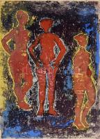 Durkó Gábor (1916-2003), össz. 8 db mű: Ülő női aktok, portrék, városképek és utcarészletek. Klf. te...