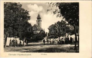 1910 Pápakovácsi, Fő utca, templom. Beltz György fényképész felvétele (EK)