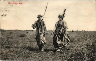 1910 Hortobágy, hortobágyi élet, magyar folklór. Ifj. Gyürky Sándor kiadása