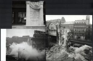 1965 A Nemzeti Színház épületének felrobbantása 6 db látványos fotó a robbantásról 24x16 és 18x12 cm...