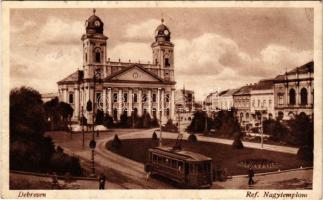 Debrecen, Református nagytemplom, villamos