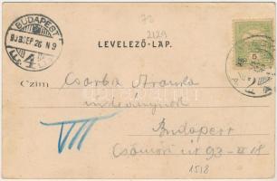 1903 Hortobágy, Délibábok hazája, hortobágyi halászkunyhók. Telegdi K. Lajos utóda kiadása (ázott / ...