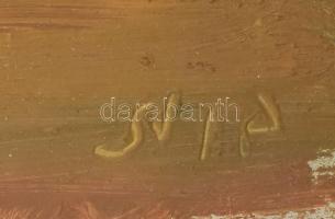 Nolipa István Pál (1907-1986): Női akt, 1954. Olaj, farost. Jelezve jobbra lent. Hátoldalán tájkép v...