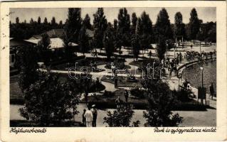 1938 Hajdúszoboszló, Park és gyógymedence részlet (vágott / cut)