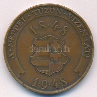 1948. "48-as Díszérem" bronz kitüntetés mellszalag és zománcozott díszítmény nélkül T:F
H...