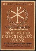 Németország Francia Zóna Rheinland-Pfalz 1948 Német katolikus nap alkalmi képeslap megfelelő alkalmi bélyegzéssel Frankfurtba