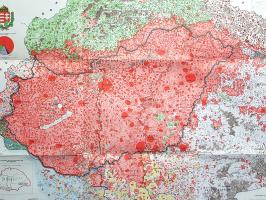 [Térkép] Magyarország néprajzi térképe (Carte ethnographique de la Hongrie). Tervezte Kogutowicz Kár...