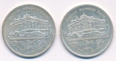 1992. 200Ft "MNB" Ag (2x) T:AU,XF Adamo F13