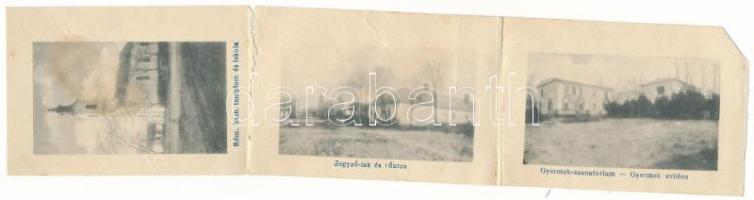 Balatonszabadi, Gyermekszanatórium főbejárata. leporellólap 3 képpel (hiányos, sérült)