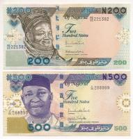 Nigéria 2014. 200N + 2009. 500N T:AU hullámos papír Nigéria 2014. 200 Naira + 2009. 500 Naira C:AU wavy paper Krause P#30, P#29