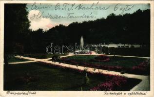 1931 Hévíz, Park részlet a szökőkúttal