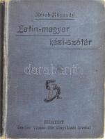 Magyar-latin kézi-szótár a középiskola számára. Szerk.: Holub M. és Köpesdy S. Bp., 1895, Lauffer Vilmos. Harmadik javított és bővített kiadás. Kiadói kopott egészvászon-kötés, sérült gerinccel, laza kötéssel, címlap és azt követő két lap kijár és szélén sérült, utolsó két lap kijár és széle kissé sérült és kissé foltos.