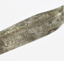 Finn kés, jelzett, sérült bőr tokban, h: 15 cm