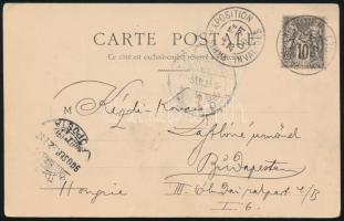 1900 Kézdi-Kovács László (1864-1942) festőművész, műkritikus humoros hangvételű autográf sorai képes...