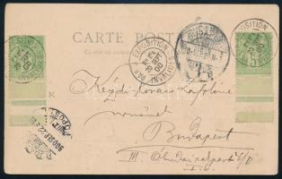 1900 Kézdi-Kovács László (1864-1942) festőművész, műkritikus autográf sora párizsi világkiállításos képeslapon