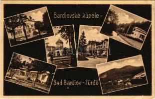 1930 Bártfa, Bártfafürdő, Bardejovské Kúpele, Bardiov, Bardejov; mozaiklap / multi-view postcard (Rb)