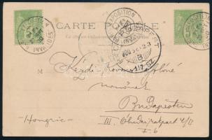 1900 Kézdi-Kovács László (1864-1942) festőművész, műkritikus autográf sorai párizsi világkiállításos képeslapon