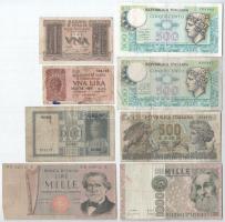 Olaszország 1935-1982. 1L-1000L (8x) T:F-VG Italy 1935-1982. 1 Lira - 1000 Lire (8x) C:F,VG