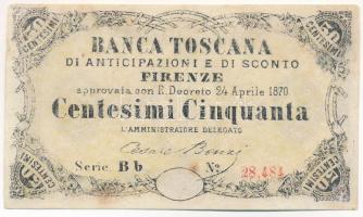 Olaszország / Banca Toscana 1870. 50c T:F Italy / Banca Toscana 1870. 50 Centesimi C:F