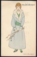 1917 Kézdi-Kovács László (1864-1942) festőművész, műkritikus személyes hangvételű autográf sorai Kéz...