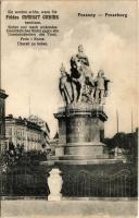 Pozsony, Pressburg, Bratislava; Mária Terézia szobor, Hotel Savoy szálloda. Földes-féle Margit Creme reklám / monument, hotel. Hungarian cold cream advertisement (fl)