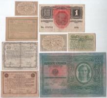 Vegyes: 1912. 100K + 1916. 100K, mindkettő piros "DEUTSCHÖSTERREICH" felülbélyegzéssel + A...